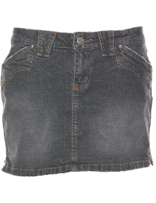 Pencil Shape Denim Skirt - M belted skirt waist