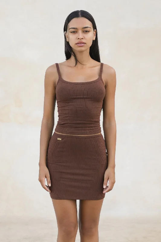 Rib Mini Skirt velvet skirt rich