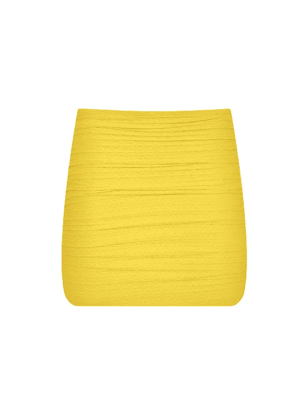 The Twiggy Miniskirt – Lemon (Embossed) wrap skirt elegant