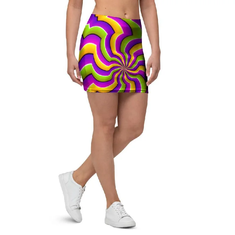 Zigzag Psychedelic Optical illusion Mini Skirt denim skirt durable